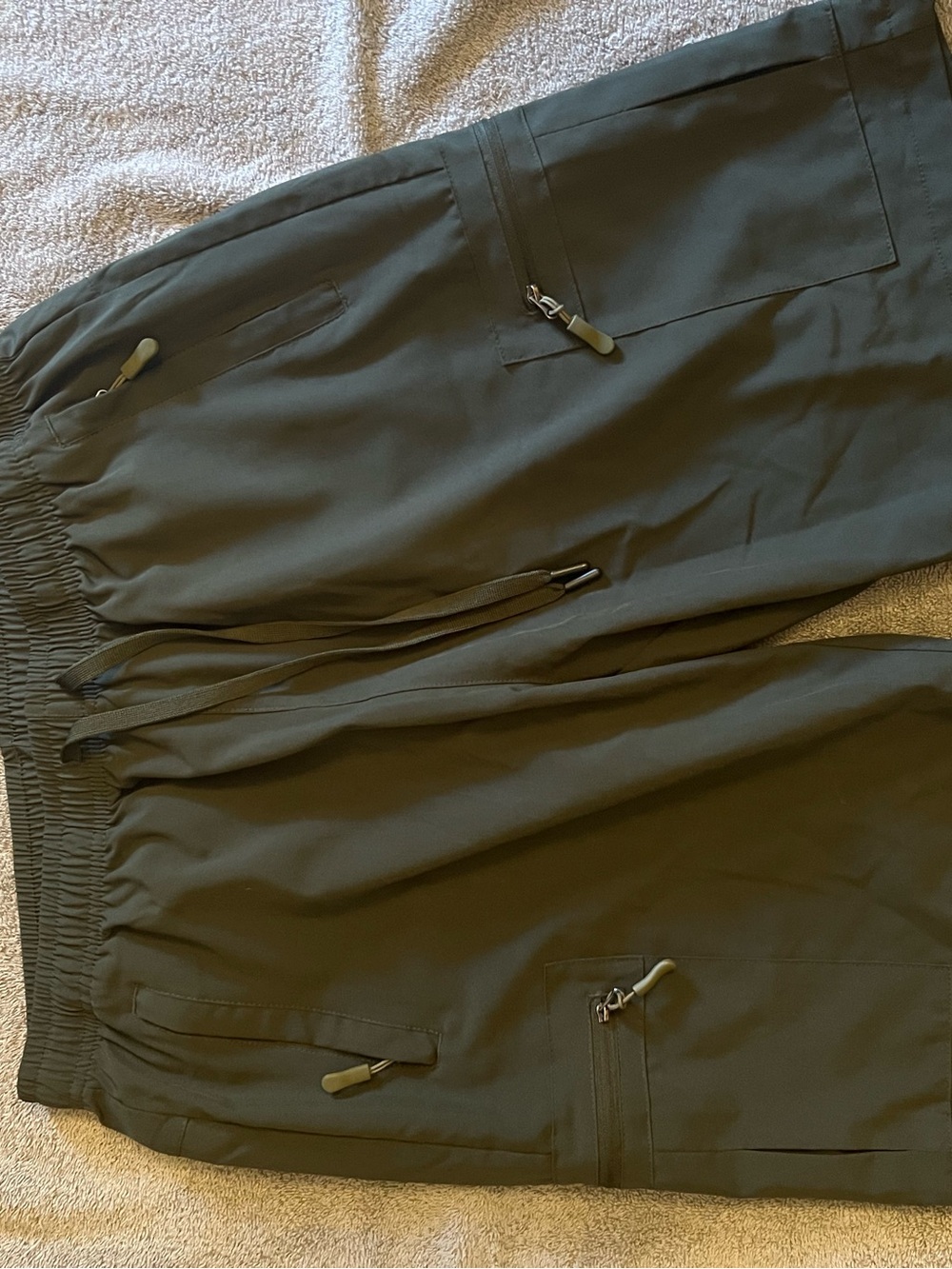 Casual Drawstring Jogger Pants in Olive Green